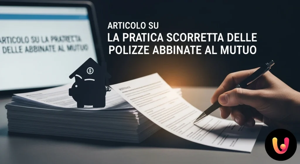 Mâna unui consultant indică unui client perplex unde să semneze un contract de credit ipotecar cu o poliță de asigurare atașată.