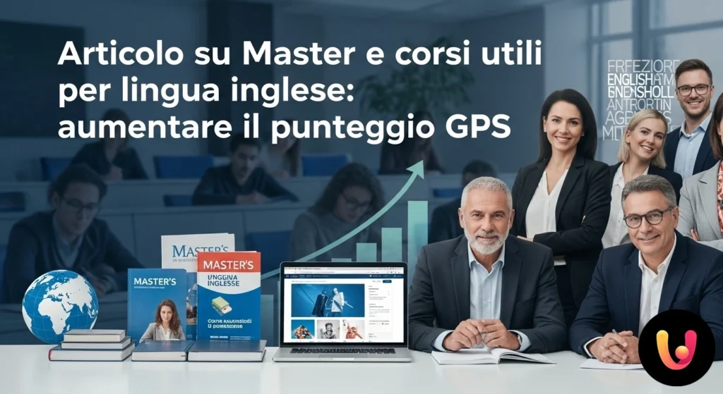 Grafico con andamento crescente affiancato a una certificazione di lingua inglese, simboleggiando l'aumento di punteggio.