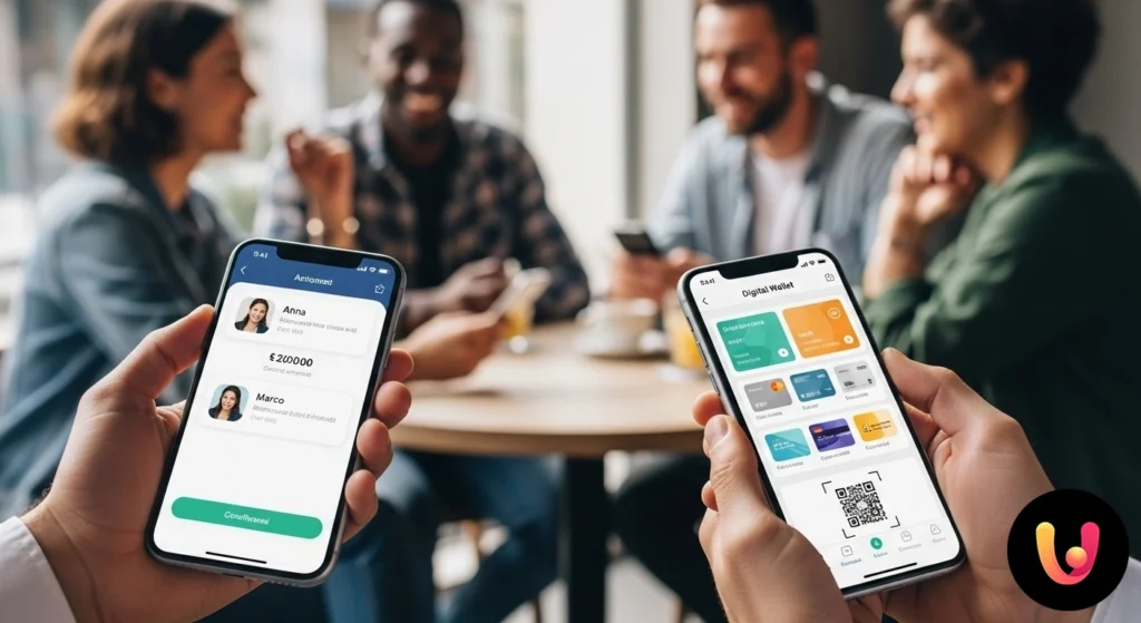 Pagamentos entre amigos com apps: o guia definitivo para a Itália Smartphone a mostrar o ecrã de confirmação de um pagamento digital enviado a outra pessoa.