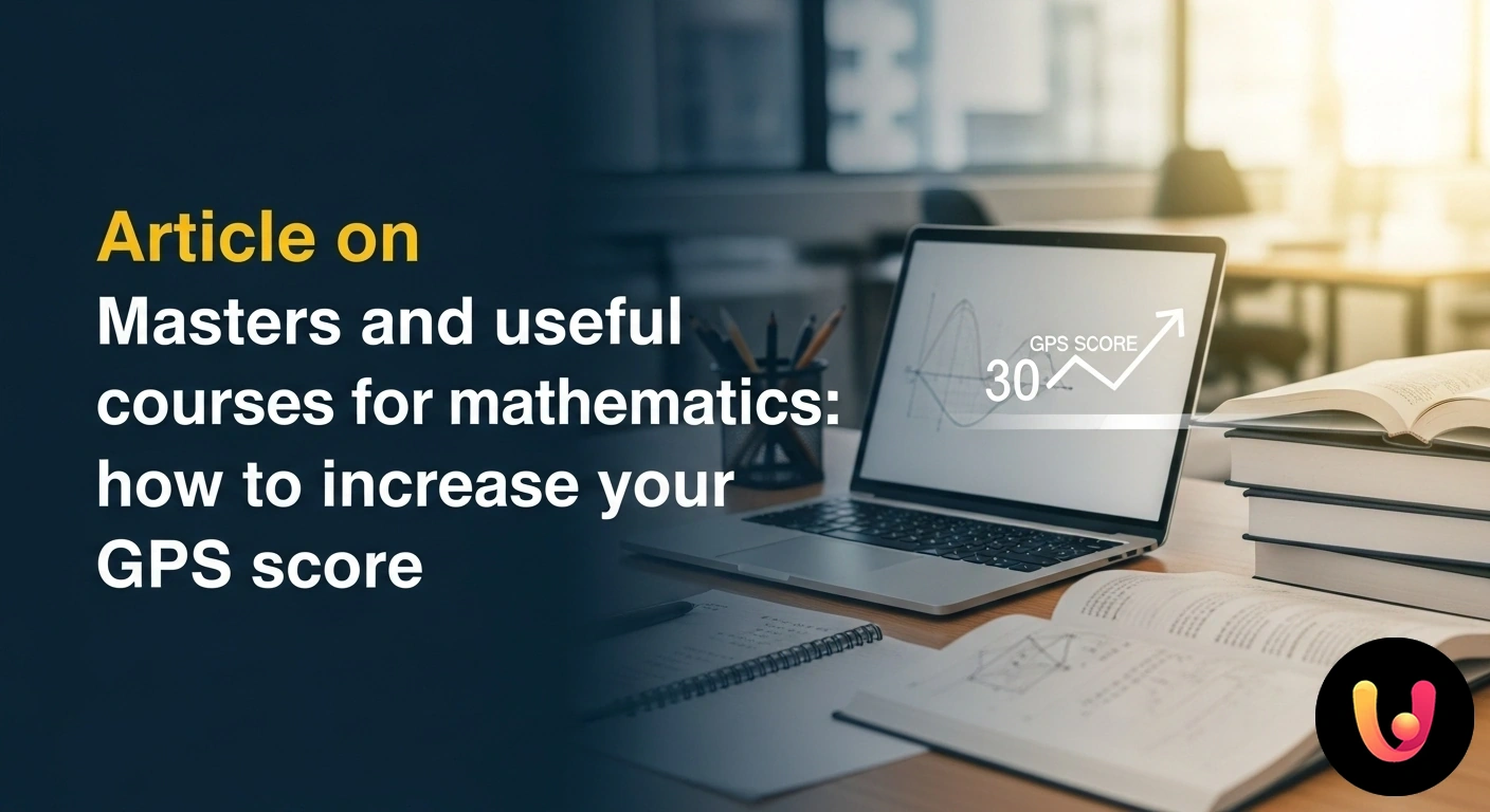Master e corsi di matematica per aumentare il punteggio nelle graduatorie GPS. Docente analizza un grafico a barre crescente e formule matematiche sullo schermo di un computer portatile.