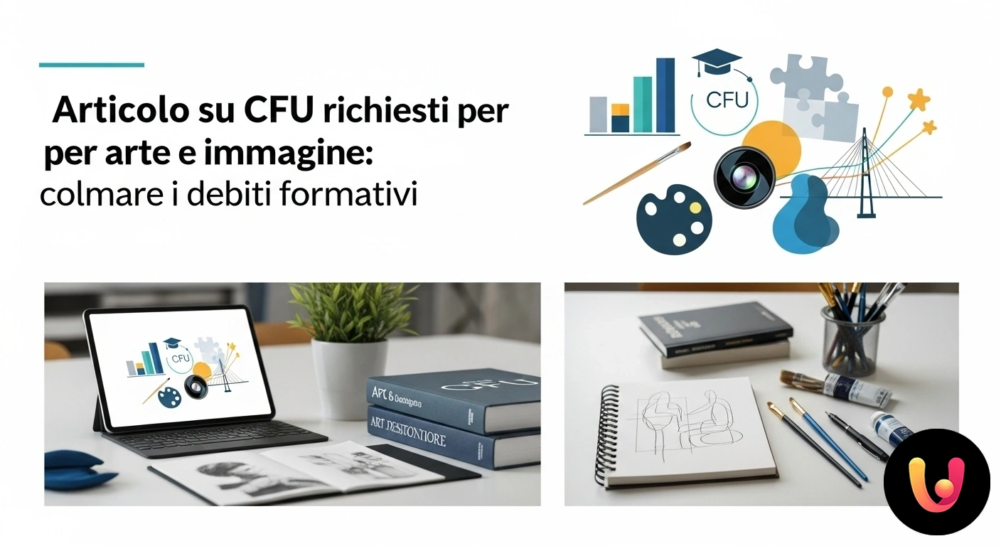 CFU per Arte e Immagine: Come recuperare i debiti formativi Studente che consulta un piano di studi universitario per pianificare il recupero di crediti formativi in ambito artistico.