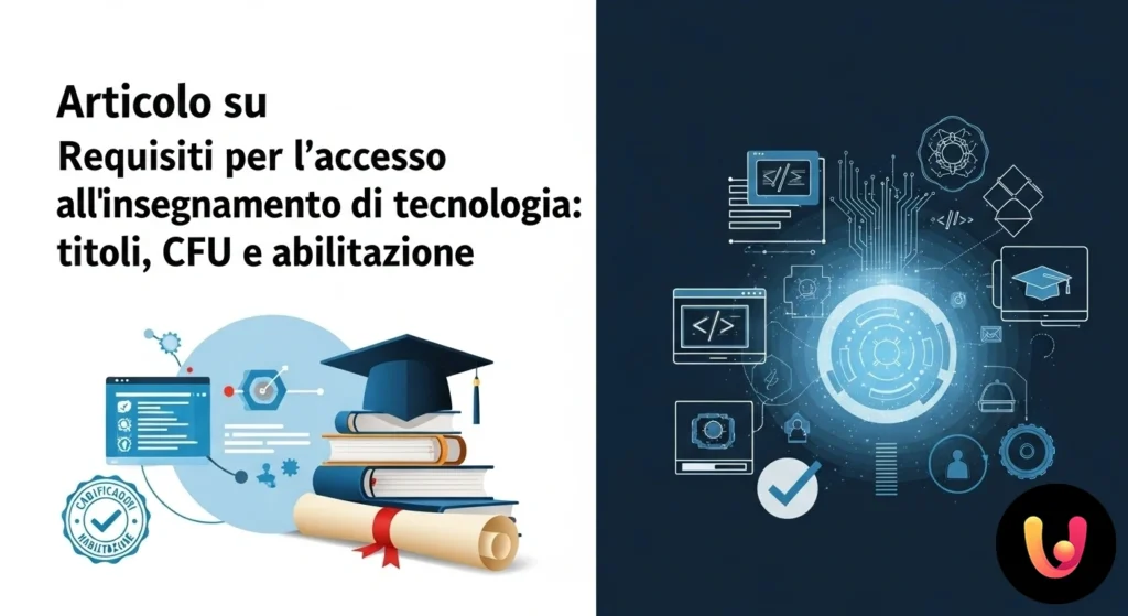 Persona che consulta su un computer la lista dei requisiti, titoli di studio e cfu per l'abilitazione all'insegnamento.