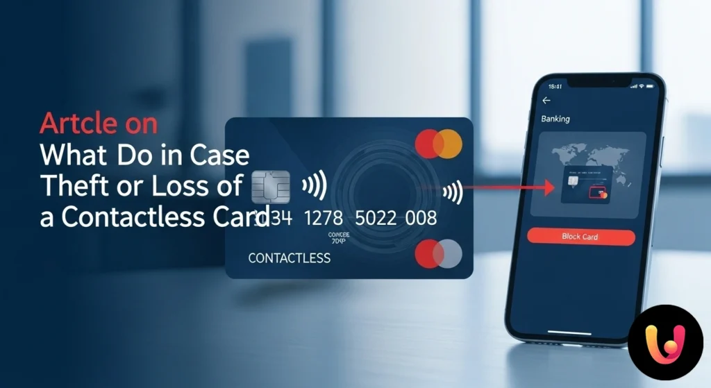 Person using mobile banking app on smartphone to block a payment card after noticing its absence