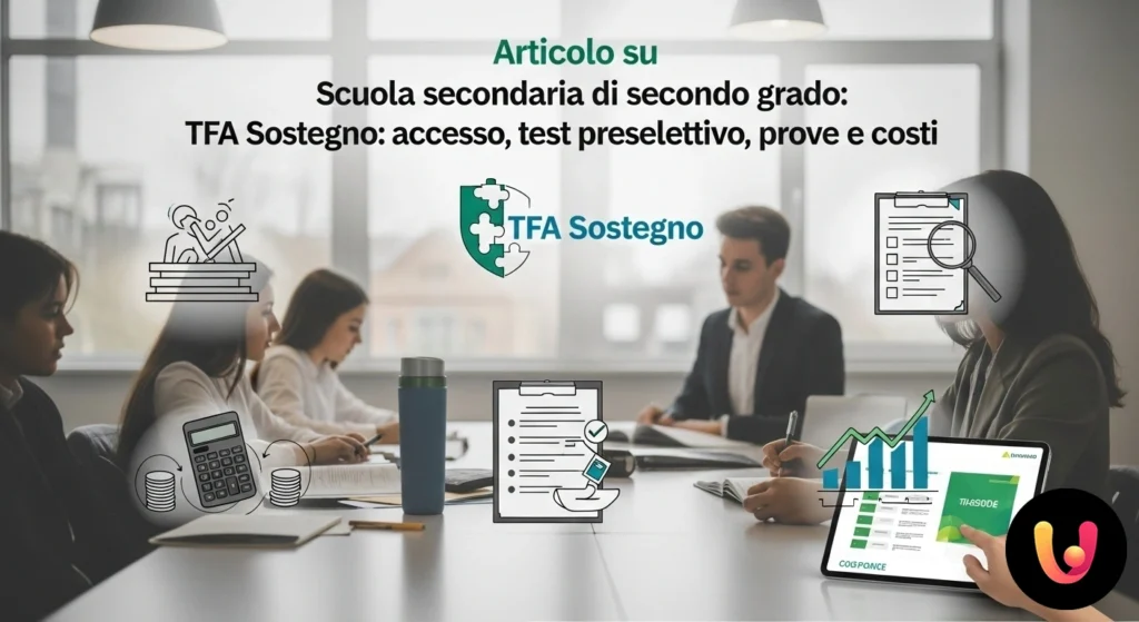 Docente di sostegno specializzato affianca uno studente della scuola secondaria durante un'attivit&agrave; didattica in un'aula lumi