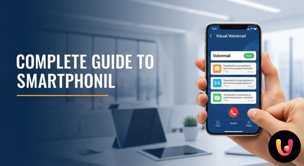 Mailbox: Der komplette Leitfaden für Smartphones Benutzeroberfläche der Visual Voicemail auf einem Smartphone, mit Liste der Sprachnachrichten und Wiedergabesteuerung.
