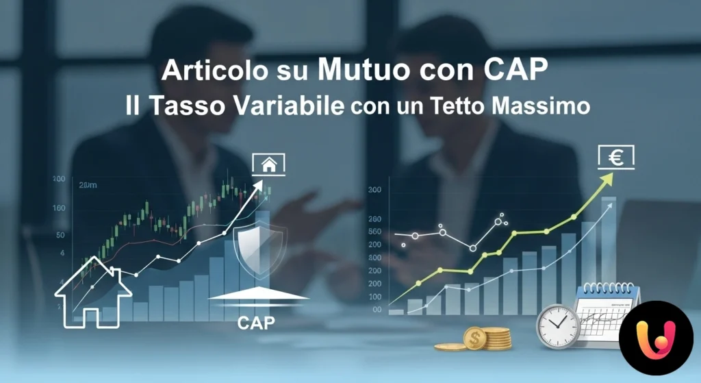 Capped-Rate Mortgage: A Guide to a Variable Rate with a Secure Ceiling Chart illustrating a variable interest rate whose growth is blocked by a protective maximum ceiling (cap).