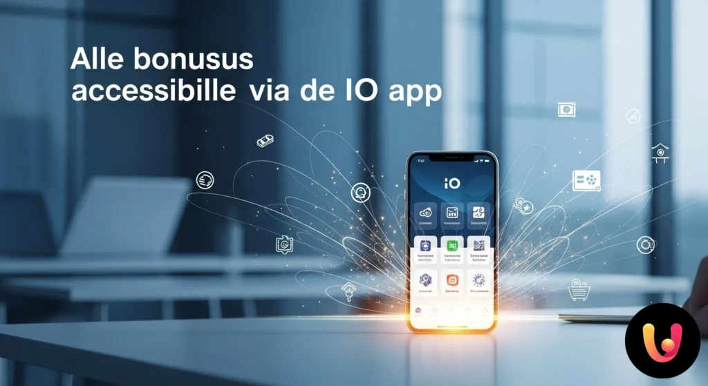 Smartphone che visualizza la schermata dei servizi e bonus disponibili sull'applicazione io.