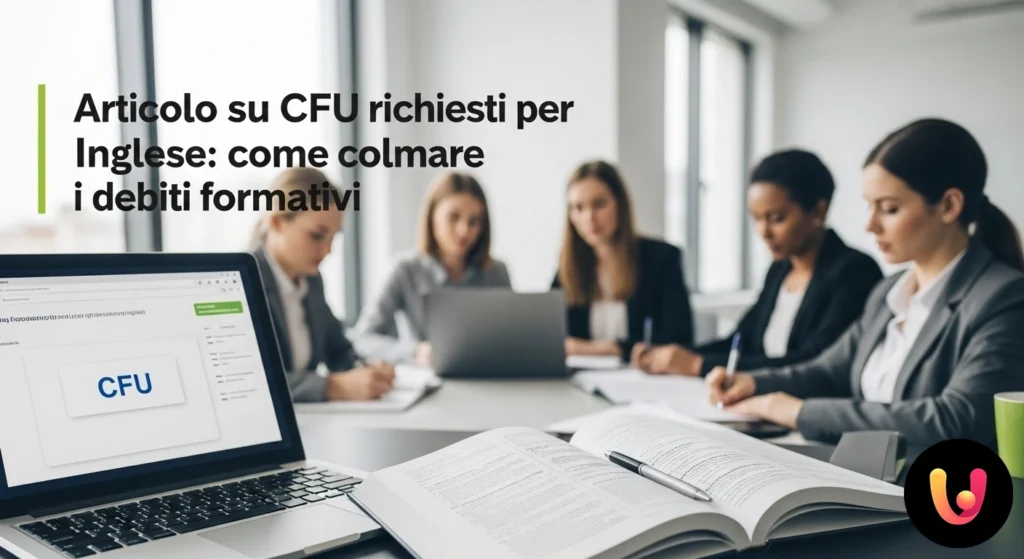 Studente universitario che consulta il piano di studi per pianificare il recupero dei crediti formativi per l'esame di lingua