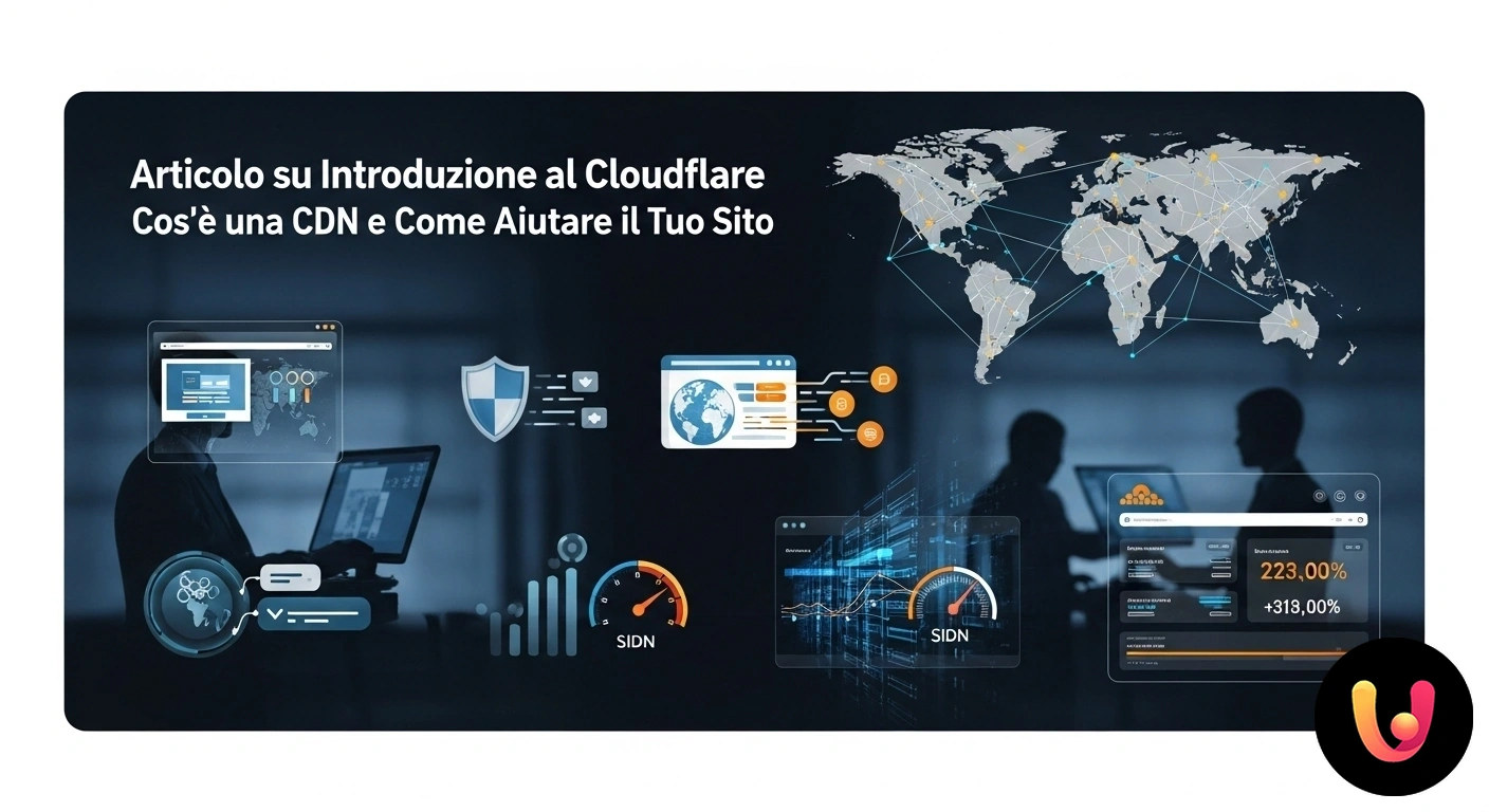 Come funziona una CDN Cloudflare per velocizzare il tuo sito web Schema del funzionamento di una rete cdn: il server di origine distribuisce contenuti a utenti globali tramite server interco