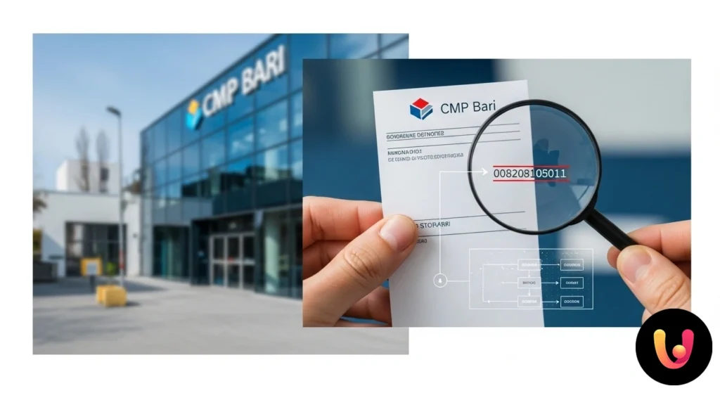 Primeiro plano de um aviso de entrega com os códigos numéricos iniciais destacados que identificam o tipo de comunicação.