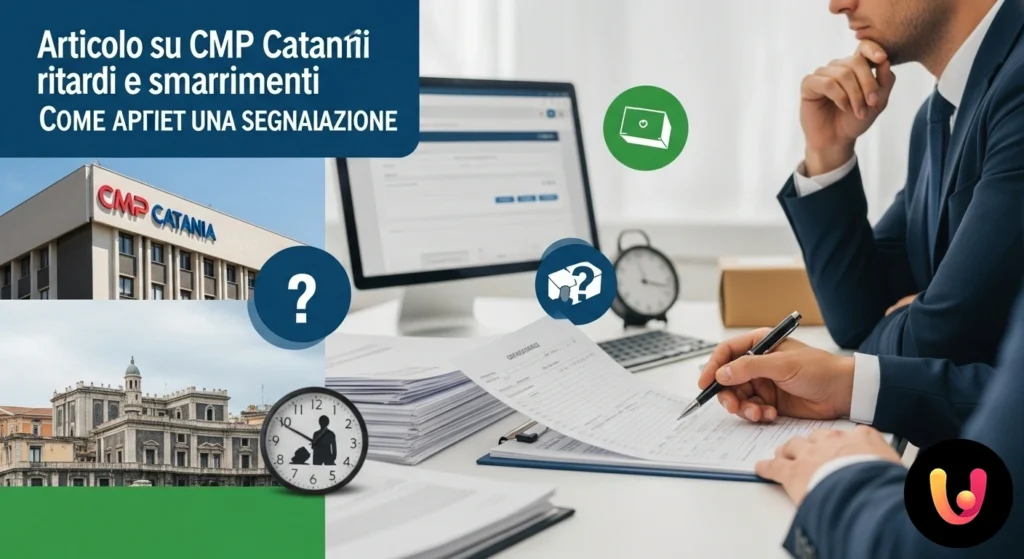 CMP Catania: reclami per ritardi e smarrimenti, guida completa Utente al computer che compila un modulo di reclamo online per un problema relativo alla spedizione di un pacco.