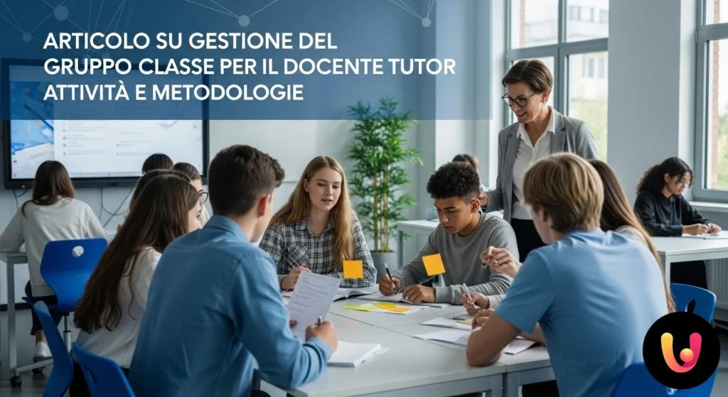 Tutor teacher facilitating a group activity, promoting collaboration and active learning among students in