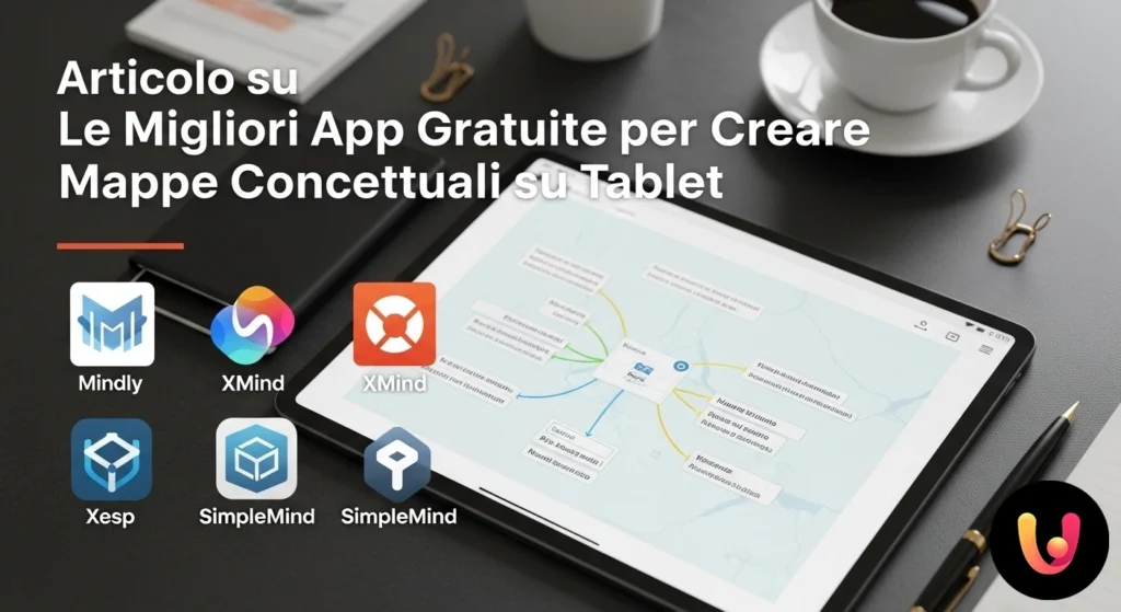 Mapas Conceptuais: As Melhores Aplicações Gratuitas para Tablet Mãos a desenhar um mapa conceptual colorido no ecrã de um tablet.