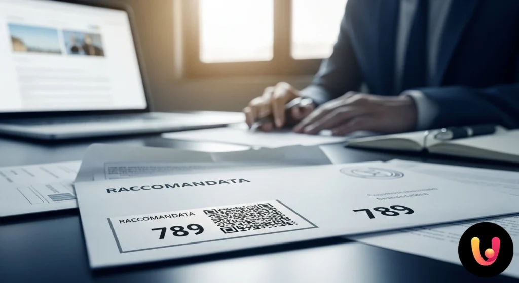 Code 789 Gros plan sur un avis de passage pour une lettre recommandée avec le code numérique 789 mis en évidence.