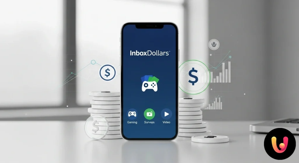 Avis sur InboxDollars : Gagner de l’argent avec des jeux et des sondages, est-ce réel ? Dashboard utente della piattaforma inboxdollars visualizzata su uno schermo di laptop, con il saldo dei guadagni e le icone d
