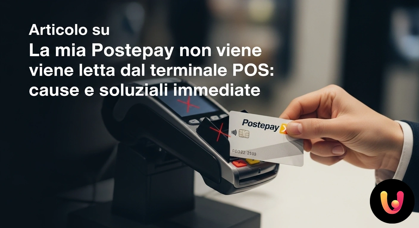 Postepay non letta dal POS? Scopri subito come risolvere il problema. Mano che avvicina una carta postepay a un terminale pos che segnala un errore di transazione con una croce rossa sullo scherm