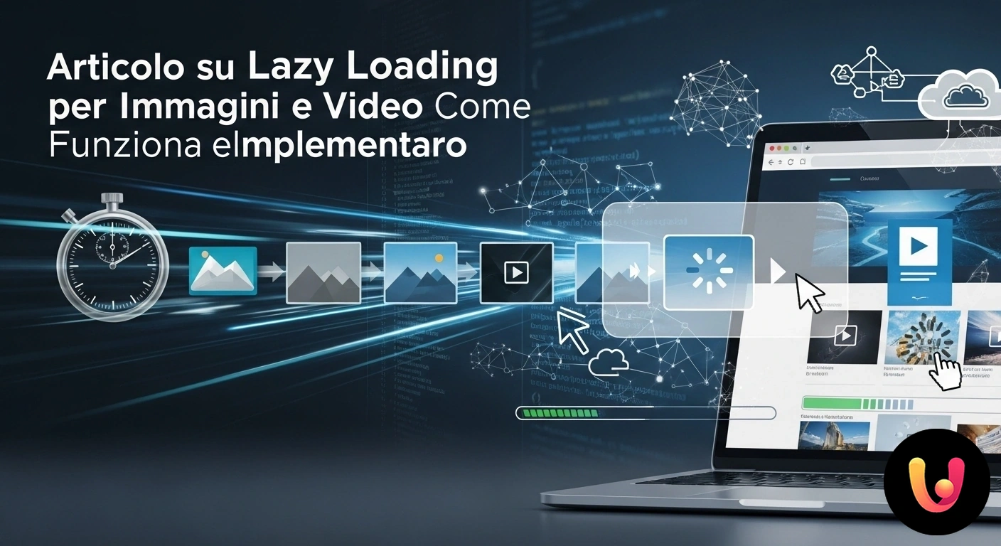 Ottimizza la velocità del tuo sito con il Lazy Loading per immagini e video. Schema del processo di lazy loading: le immagini fuori schermo appaiono solo quando l'utente scorre la pagina.