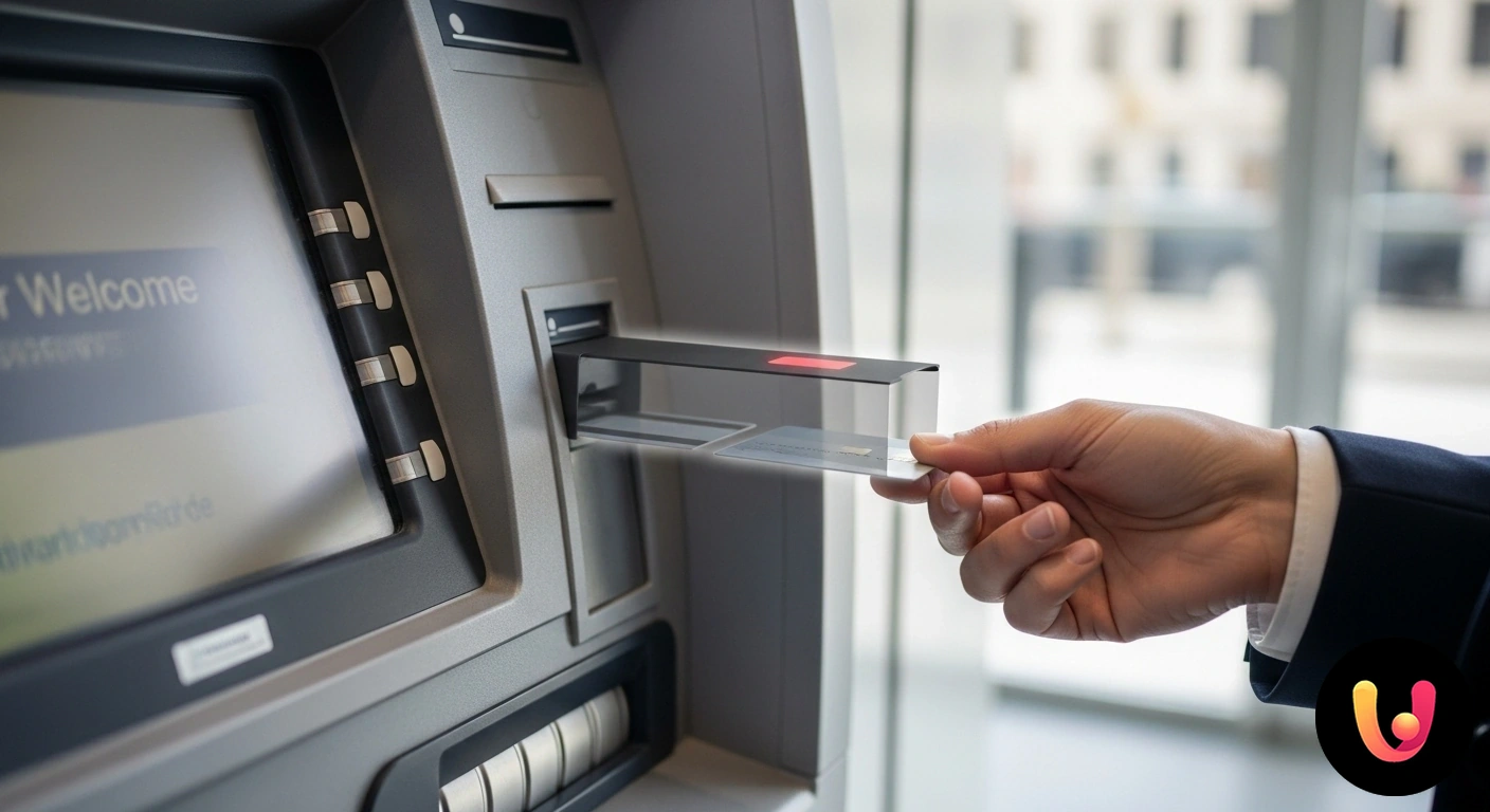 Skimming ATM: come riconoscere un lettore di carte manomesso e proteggersi dalle truffe. Dispositivo di skimming illegale installato sul lettore di carte di uno sportello atm per clonare dati bancari.