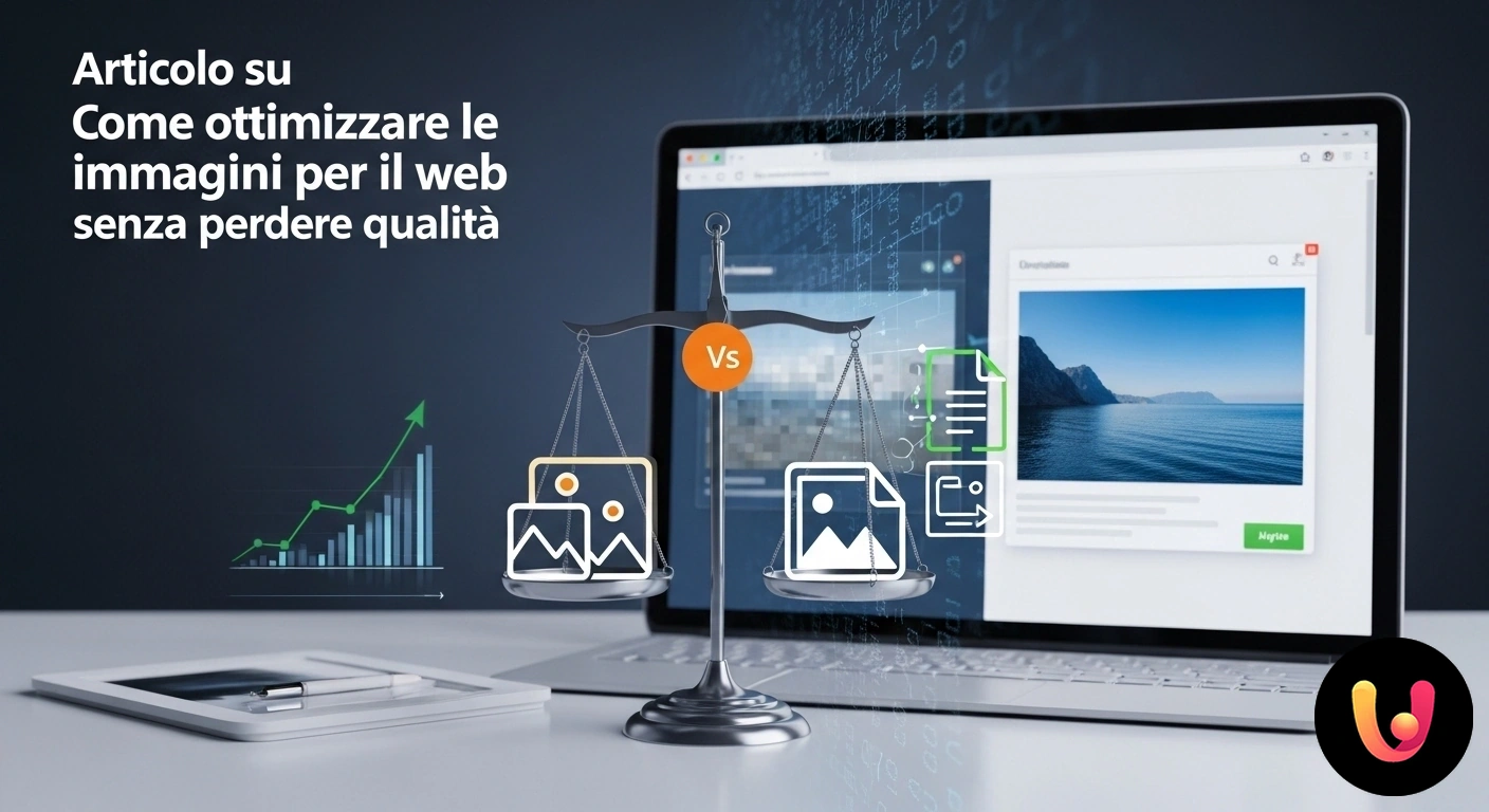 Ottimizzazione immagini web: qualità alta, peso file ridotto. Confronto visivo di un'immagine prima e dopo l'ottimizzazione, con drastica riduzione di peso (da 5.2mb a 350kb) e qualità in