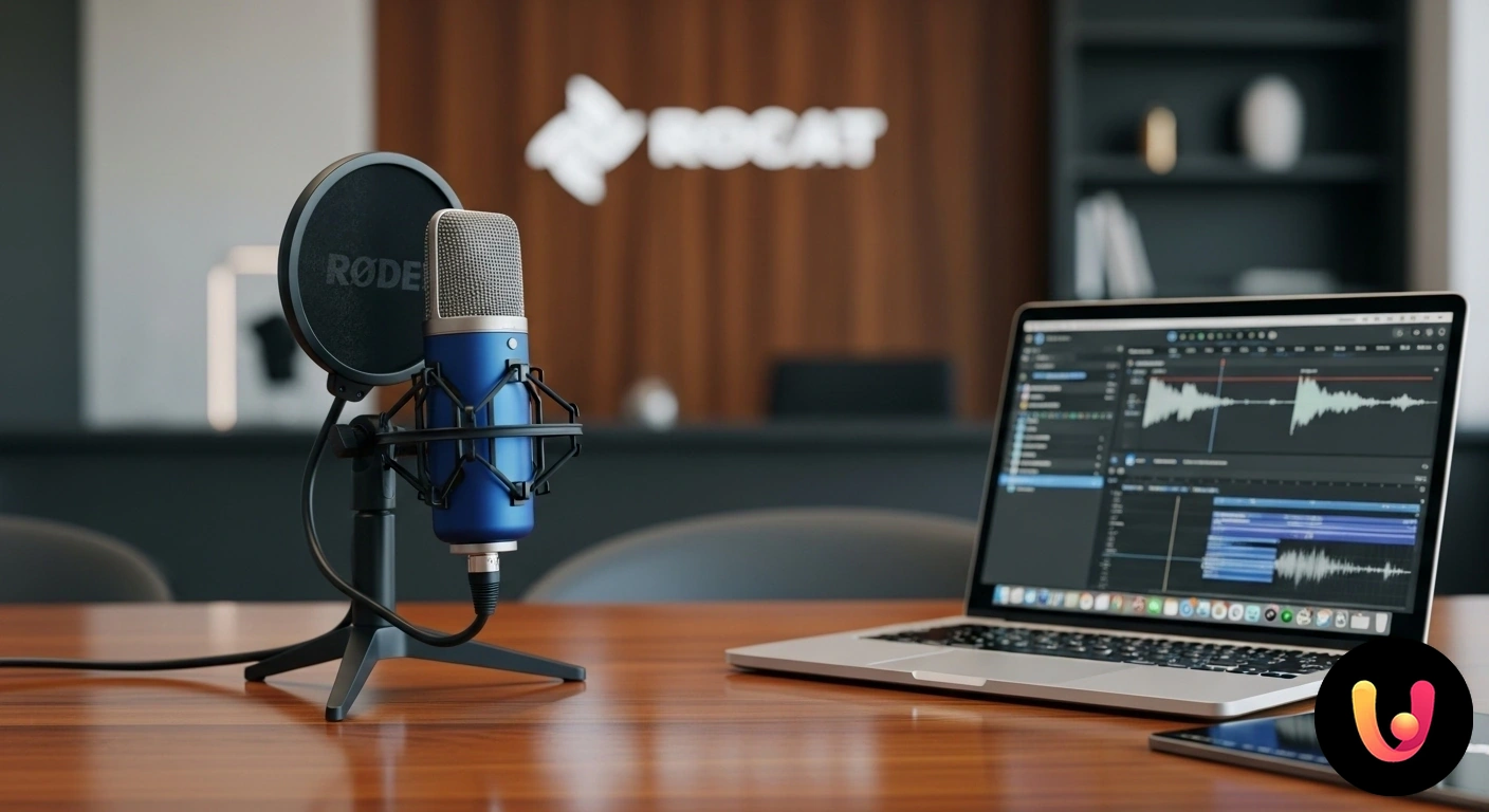 Crea un podcast di successo per promuovere il tuo brand Professionista con cuffie e microfono registra un episodio podcast per la promozione del proprio sito web.