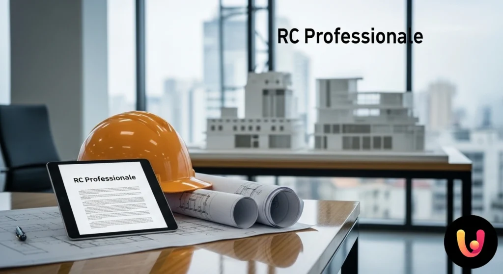 RC Profissional para Arquitetos e Engenheiros: Guia de Obrigações e Detalhes Ingegnere con elmetto protettivo analizza cianografie di un progetto edile e documenti di una polizza assicurativa profession