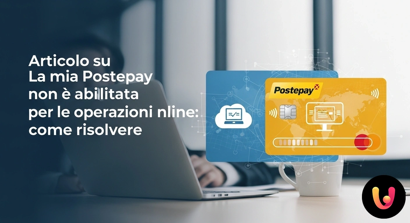 Postepay non abilitata online? Scopri la soluzione per abilitare i pagamenti. Carta postepay gialla appoggiata accanto a uno smartphone che mostra una notifica di errore di pagamento online.