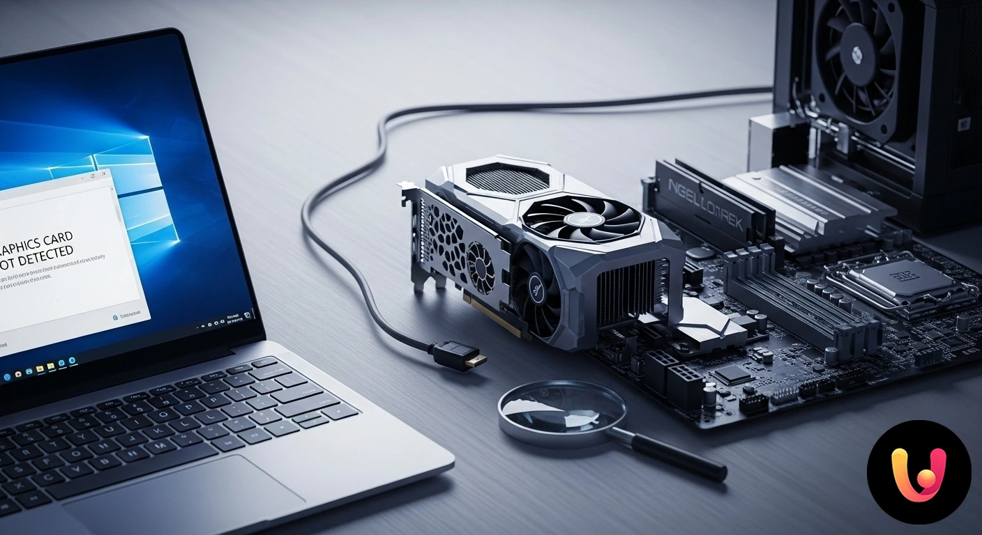 Scheda grafica non rilevata su Windows? Scopri le soluzioni per risolvere l'errore. Schermata di gestione dispositivi di windows che mostra un simbolo di avviso giallo sulla scheda video, indicante un problema