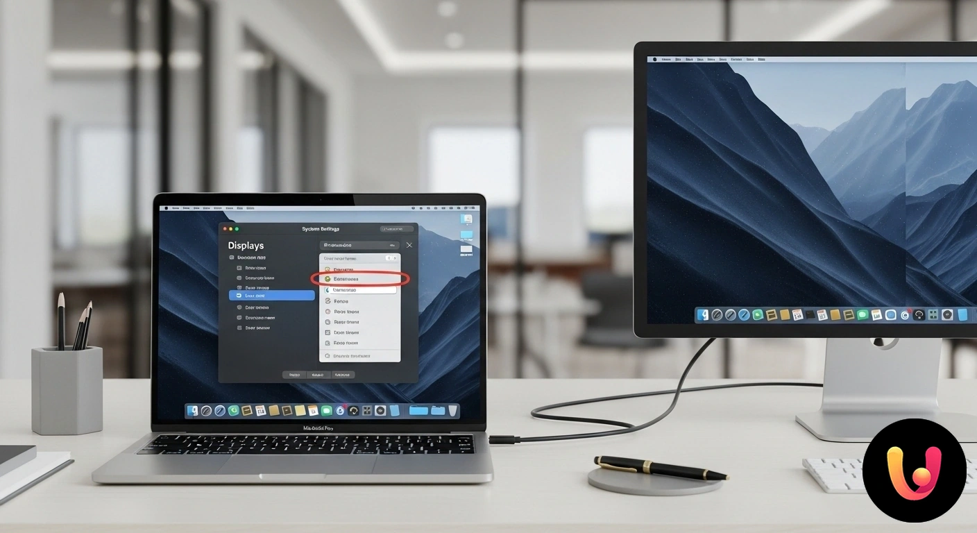 Risolvi i problemi di risoluzione del monitor su Mac: guida alle impostazioni. Pannello delle impostazioni 'schermi' in macos che mostra le opzioni disponibili per regolare la risoluzione di un display.