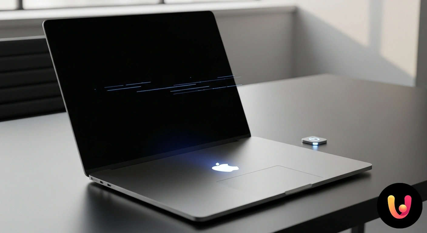 Il tuo Mac non va in stop? Scopri come risolvere i problemi di sospensione su macOS. Utente guarda con frustrazione lo schermo di un laptop mac che non entra correttamente in modalità stop.