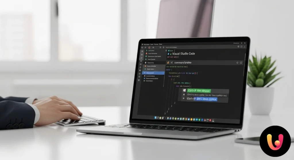 Loghi di visual studio code, windows e linux affiancati, a rappresentare le scorciatoie da tastiera per i due sistemi operati