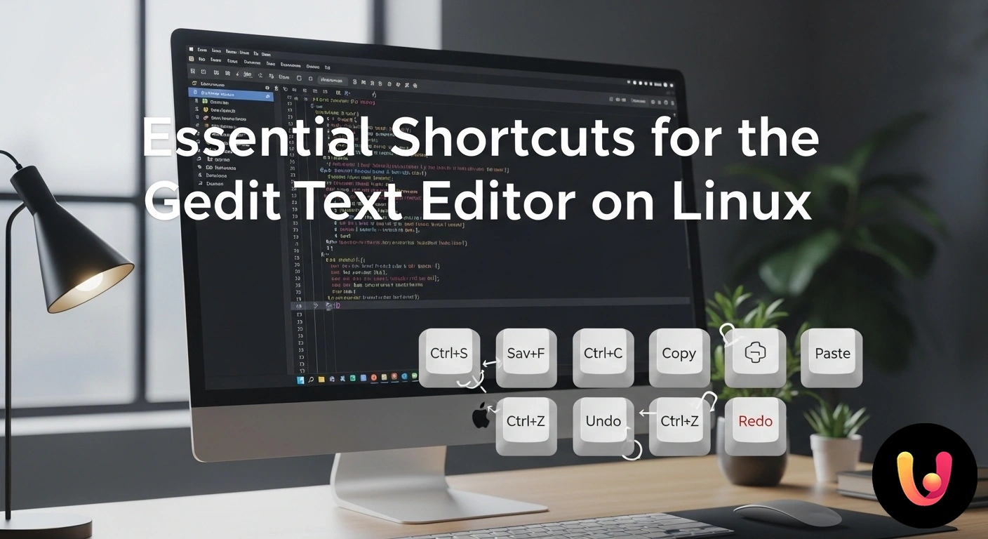 Scorciatoie Gedit: ottimizza il tuo workflow su Linux con i comandi rapidi essenziali. Interfaccia dell'editor di testo gedit su linux con un menu a tendina aperto che mostra una lista di comandi rapidi.