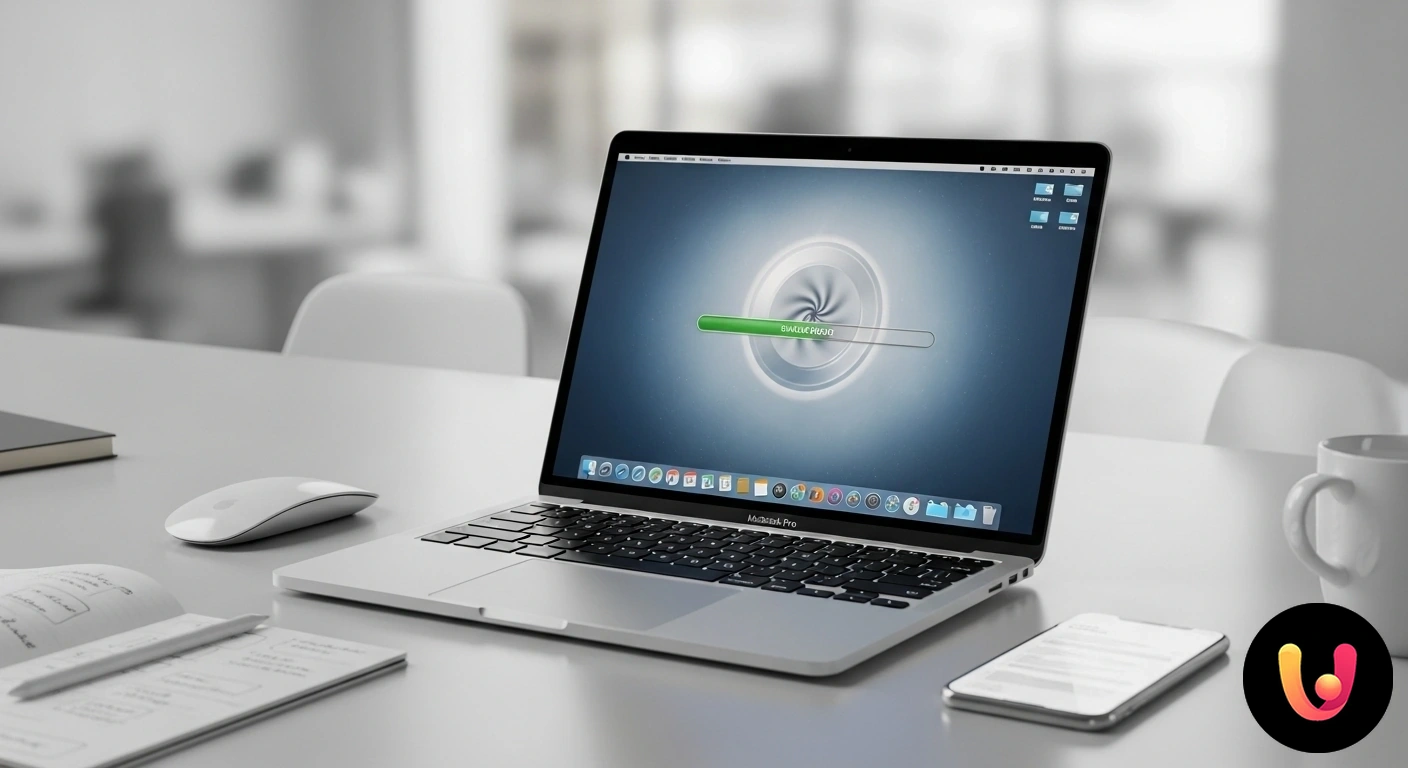 Aggiornamento macOS bloccato? Scopri le soluzioni rapide per risolvere il problema sul tuo Mac. Schermata di aggiornamento software su macos con la barra di avanzamento bloccata durante l'installazione di un update.