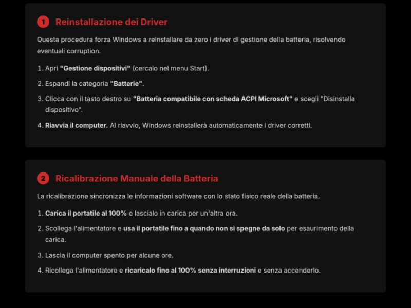 Infografica: Batteria bloccata su Windows? La soluzione rapida e definitiva