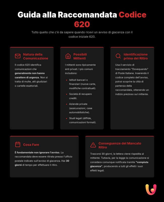 Codice Raccomandata 620: Significato e Mittente | Guida Completa