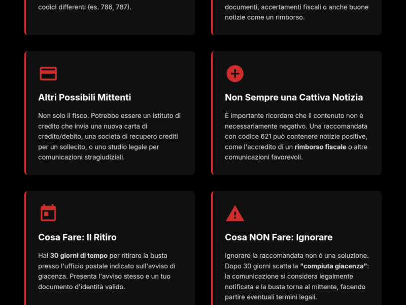 Infografica: Codice Raccomandata 621: Chi &egrave; il mittente? Guida completa