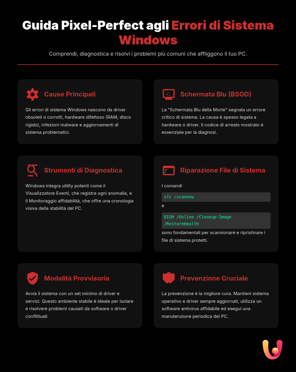 Erros do Windows: o guia definitivo para os resolver a todos - Infogr&aacute;fico de resumo