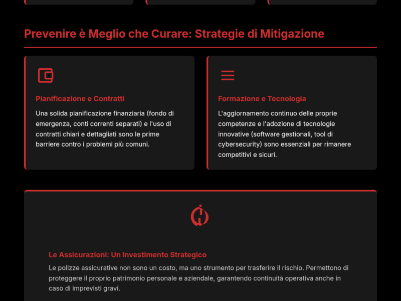 Infografica: Gestione Rischio Libero Professionista: Guida per Lavorare Sereni