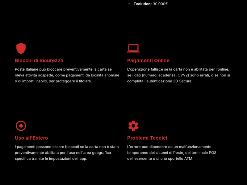 Postepay: Operazione non consentita, ecco cosa fare - Infografica riassuntiva