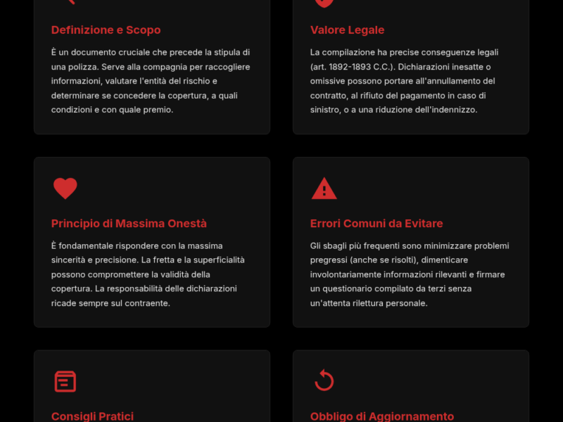 Infografica: Questionario assuntivo: la guida per non sbagliare mai