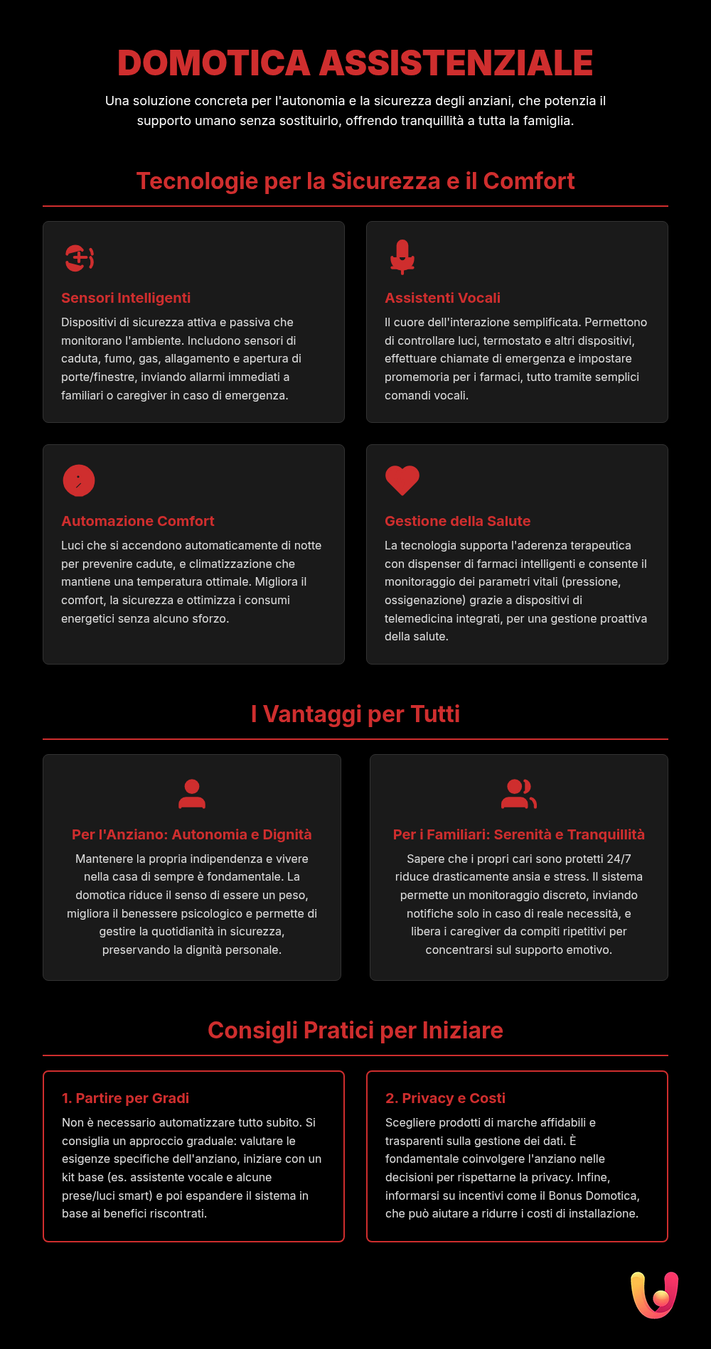 Smart Home Anziani: Guida a Sicurezza e Autonomia - Infografica riassuntiva