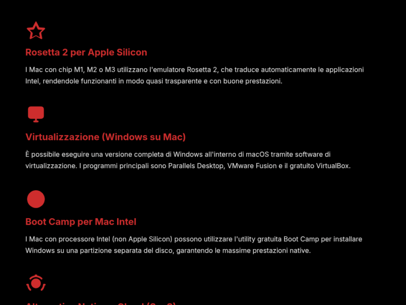 Infografica: Software incompatibile su Mac: le soluzioni che funzionano