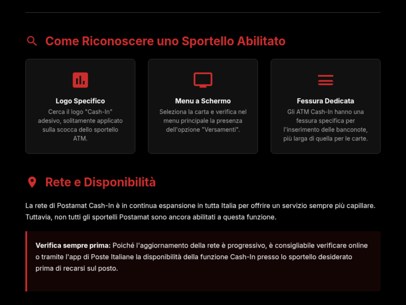 Infografica: Trova i Postamat Cash-In: eccoli in Tutte le Province Italiane