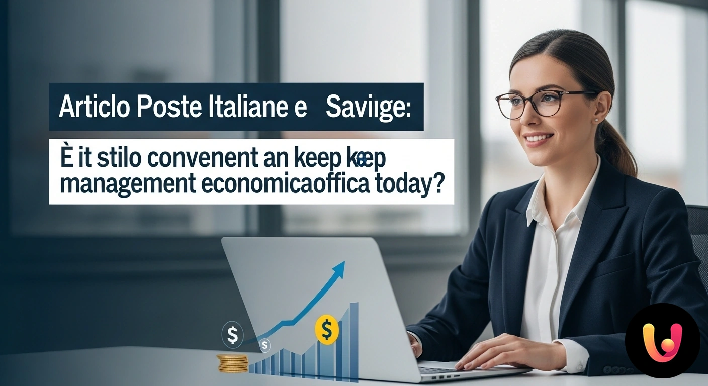 Risparmio Poste Italiane: scopri se conviene ancora oggi. Mano che inserisce una moneta con simbolo dell'euro in un salvadanaio giallo con il logo di poste italiane.