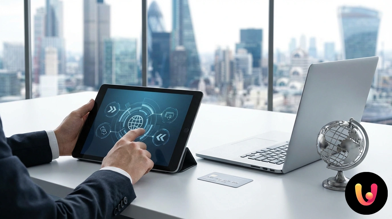 Digital home banking screen with fields for entering an IBAN code and beneficiary details