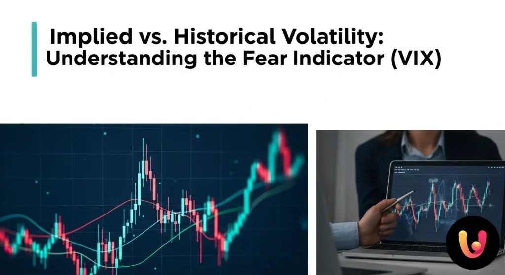 A Guide to the VIX: Understanding Volatility and the Fear Index Grafico a linee che confronta l'andamento della volatilità implicita, della volatilità storica e dell'indice vix.