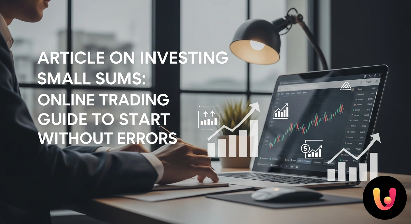 Persona analizza un grafico di crescita finanziaria su smartphone, accanto a una piccola pila di monete che simboleggia l'ini