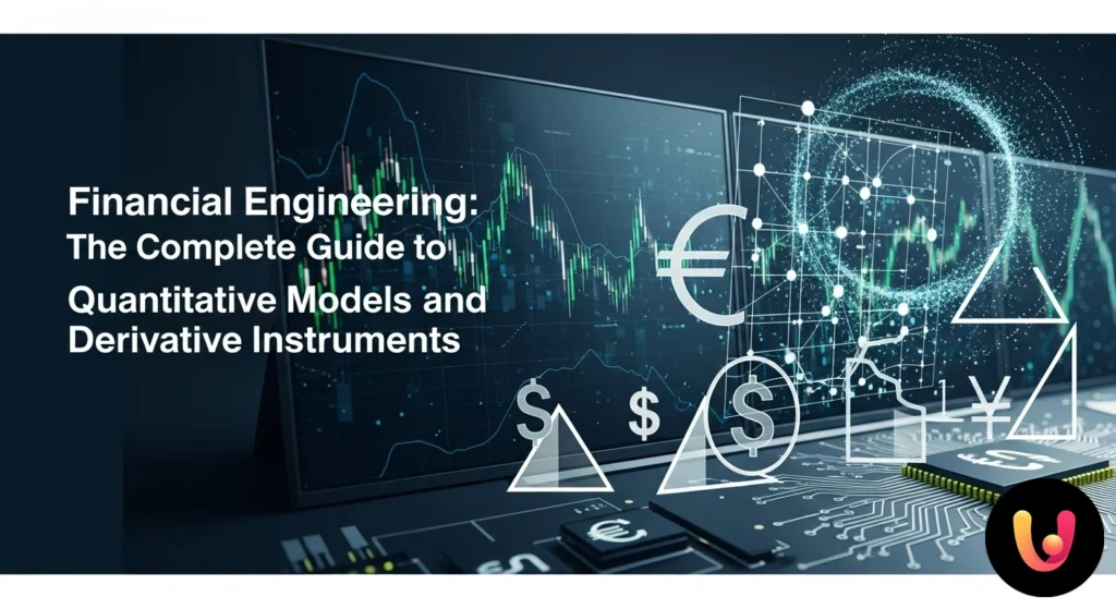 Interfaccia grafica con diagrammi complessi che rappresentano strumenti derivati e analisi quantitative dei dati finanziari.