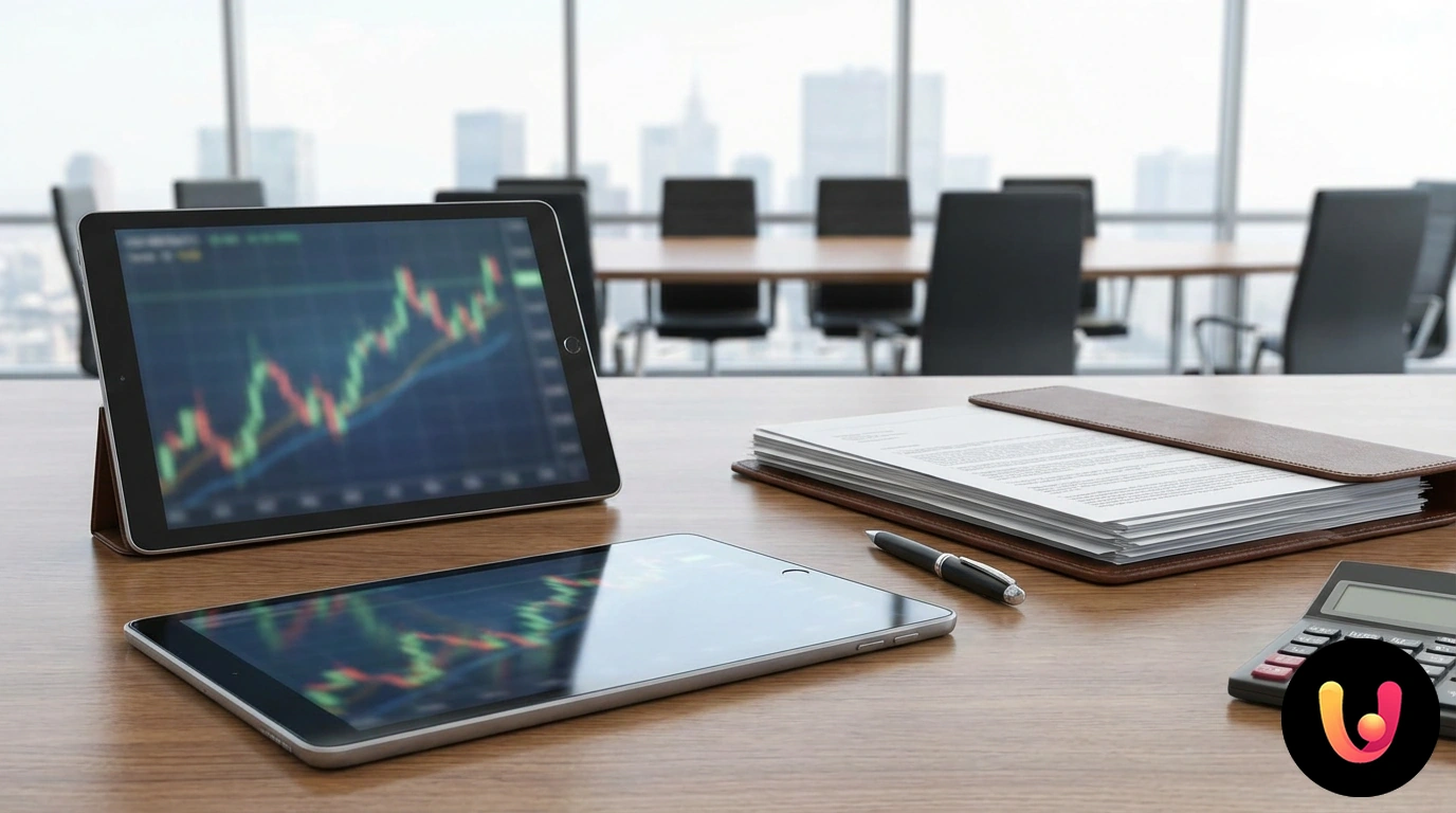 Manos firmando un contrato de financiación con una nómina y una calculadora sobre la mesa