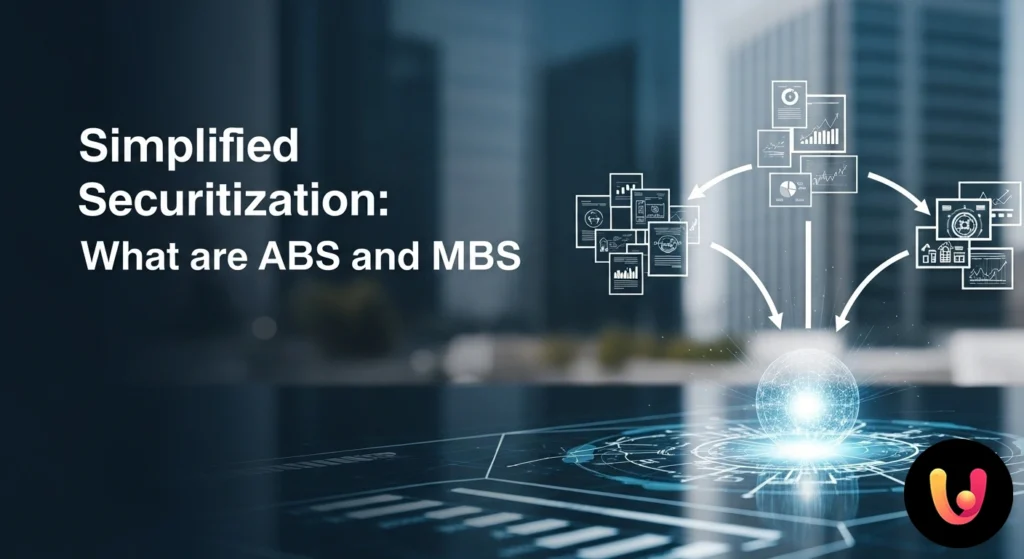 Schema che illustra il processo di cartolarizzazione: da asset illiquidi a titoli negoziabili come abs e mbs.