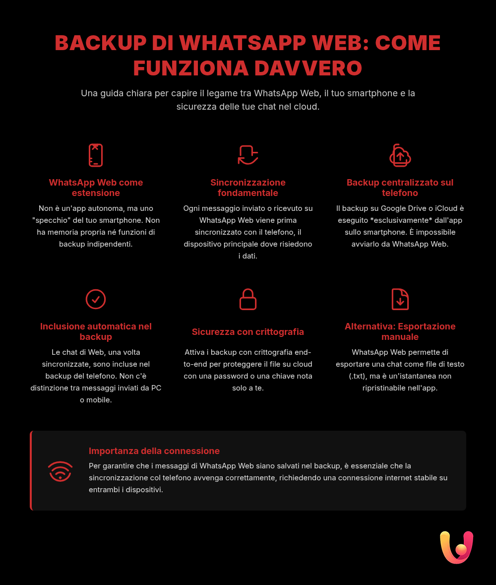 Backup WhatsApp Web: conversațiile tale sunt &icirc;n siguranță? Ghidul complet - Infografic rezumativ